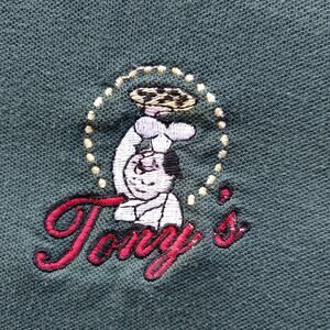 Tony's Pizza Polo Work Shirt #1 Large Bremerton Italian Restaurant distressed
